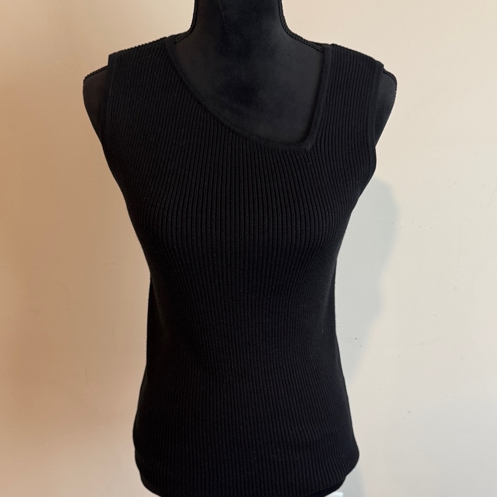 Croft & Barrow Black Sleeveless Ribbed Top
